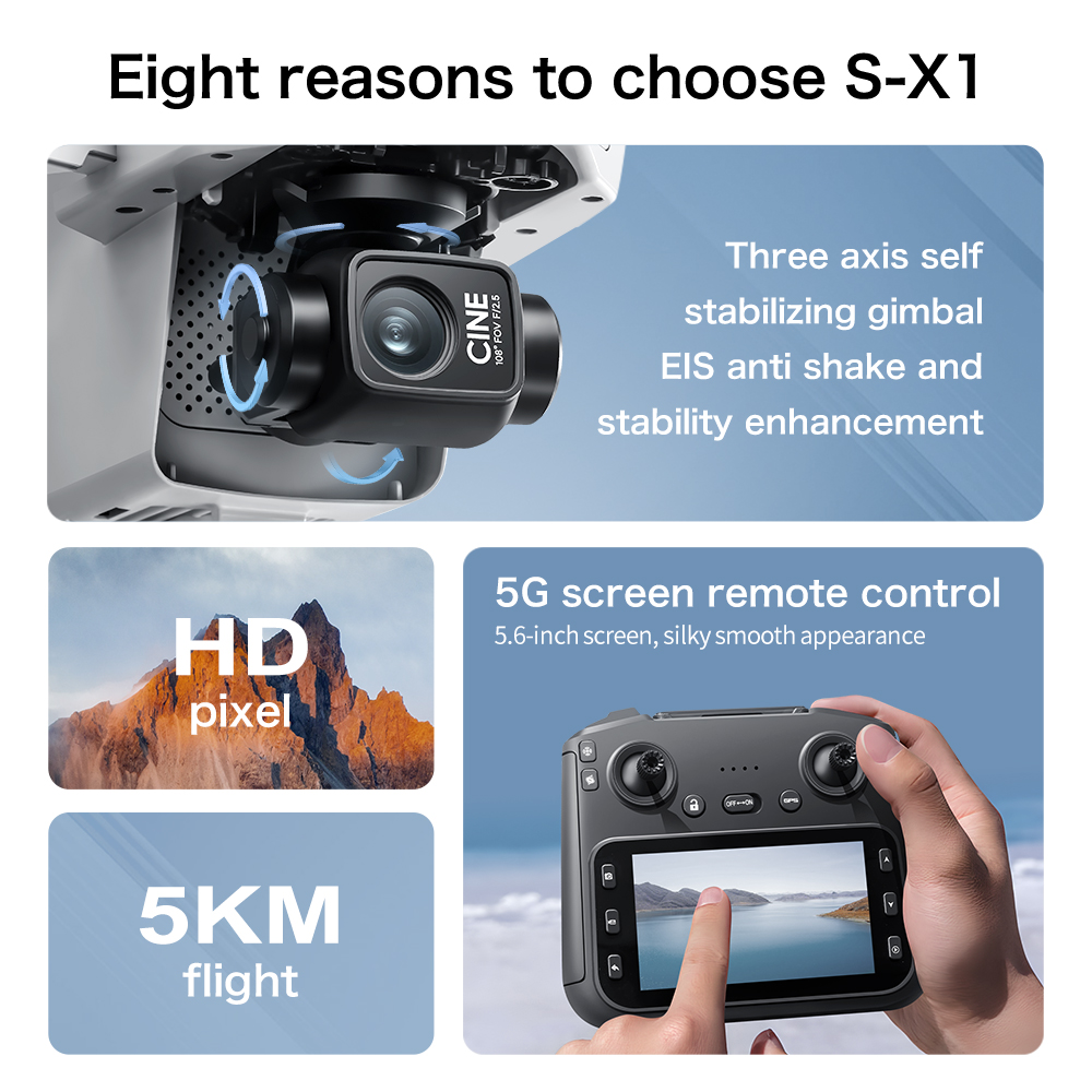 Dron Aéreo Original S-X1 GPS P - Drone Gimbal Brushless reseña y precio